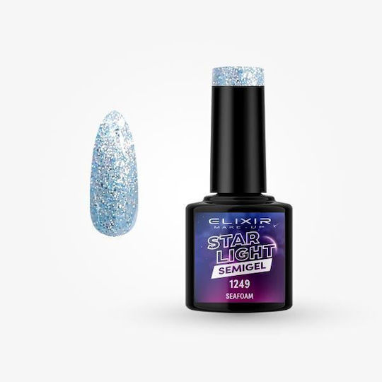Elixir Star Light Хибриден Лак за Нокти 1249 Seafoam с Glitter 8мл 1бр