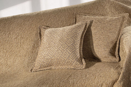 Guy Laroche Dekorativer Kissenbezug Libra aus 100% Baumwolle Camel 50x50cm.