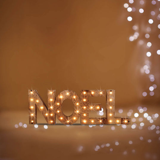 Beleuchtet Weihnachtliche Figur Unterschrift Beige Höhe 44cm Noel