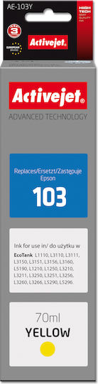 Active Jet Συμβατό Μελάνι Εκτυπωτή InkJet Epson 103 C13T00S44A 70ml Κίτρινο 1τμχ