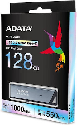 Adata Elite UE800 128GB USB 3.2 Stick mit Verbindung USB-C Silber