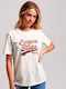 Vintage Logo Дамска T-shirt Бежов