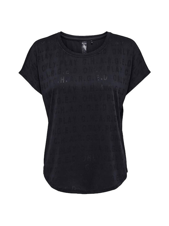 Only Damen Sport T-Shirt Schwarz