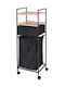 BigBuy Bamboo Solutions Подов Рафт за баня Бамбуков с 2 рафта 38x33x105.5см Черна