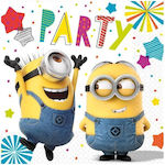 Χαρτοπετσέτες Minions Party Bunte 33x33cm. 16Stück