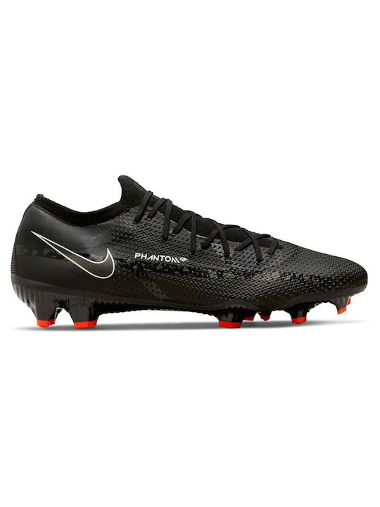 Nike Phantom GT2 Pro FG Χαμηλά Ποδοσφαιρικά Παπούτσια με Τάπες Black / Summit White / Bright Crimson / Dark Smoke Grey