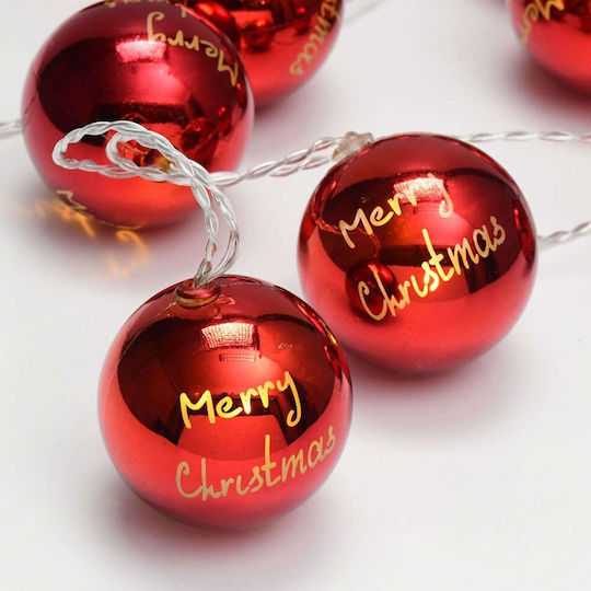 10 Lights LED 1.35m. Warm White Battery in String 1pcs