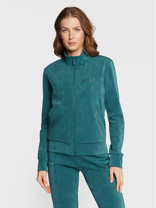 Guess Women's Sweatshirt Jacket Petrol