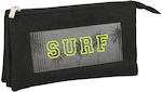 Safta Fabric Pencil Case Surf with 2 Compartments Black