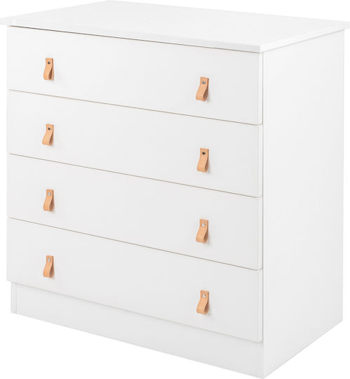Elon Dulap cu Sertare pentru Bebeluși cu 4 Sertare Albă 80x48x85cm