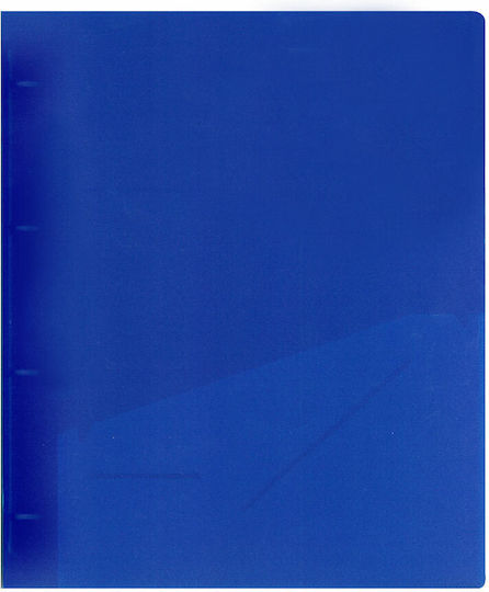 Typotrust Mappe mit 4 Ringen für Papier A4 Blau 1Stück