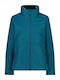 CMP Women's Short Sports Jacket Waterproof and Windproof for Winter Blue