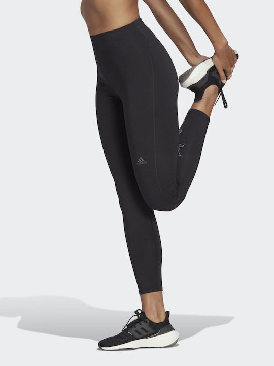Adidas Icons Running Γυναικείο Cropped Κολάν Ψηλόμεσο Μαύρο