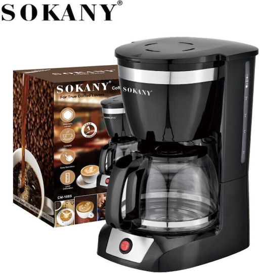 Sokany CM-108S Καφετιέρα Φίλτρου 950W Black