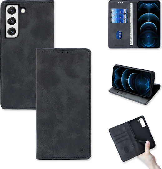 Sonique Vintage Wallet Piele artificială Negru (Galaxy S22+ 5G - Galaxy S22+ 5G)