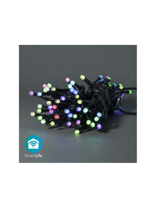 Weihnachtslichter LED 8für eine E-Commerce-Website in der Kategorie 'Weihnachtsbeleuchtung'. Mehrfarbig Elektrisch vom Typ Zeichenfolge mit Grünes Kabel WIFILX01C84 Nedis