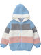 Kinderstrickjacke Pelz mit Kapuze Hellblau