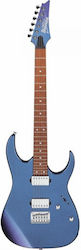 Ibanez GRG121SP Chitară Electrică cu Forma Stratocaster și Configurație de Pickup-uri HH Blue Metal Chameleon