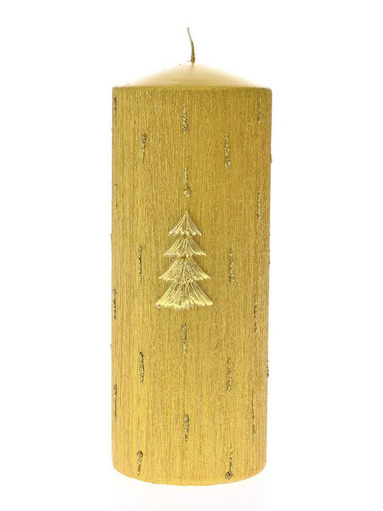 Iliadis Christmas Gold Candle 18x7cm