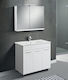 Mabo Apia Waschtisch mit Waschbecken Mattlack L70xB45xH87cm Weiß