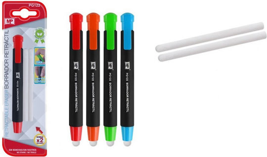 Madrid Papel Eraser for Pencil and Pen with 2 Replacement Erasers (Μiscellaneous colours) 1pcs