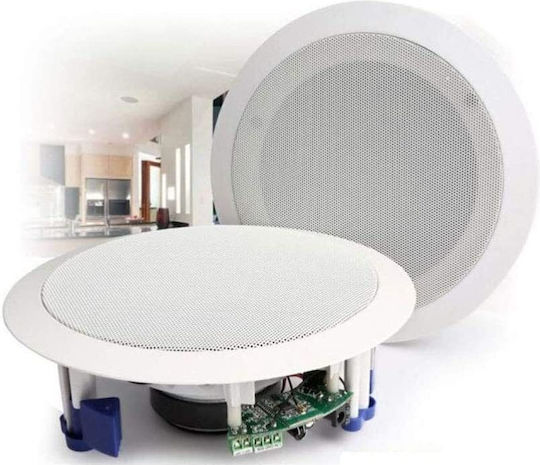 Adastra P8055 Αυτοενισχυόμενα Ηχεία Οροφής 20W με Bluetooth (Ζεύγος) Λευκά