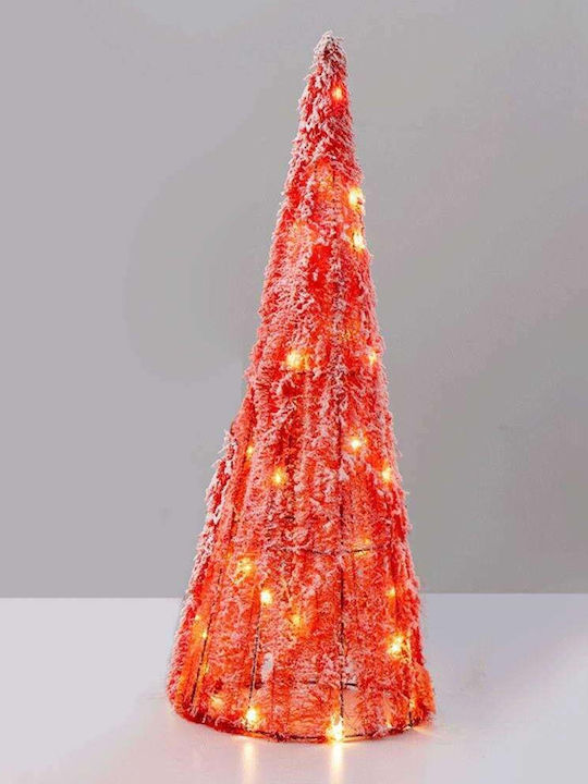 Beleuchtet Weihnachtsdekoration Baum Kegel 60cm Batterie Rot