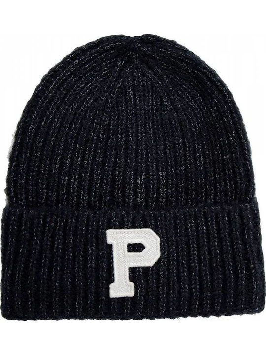 Sabrina Ribbed Beanie Cap Navy Blue