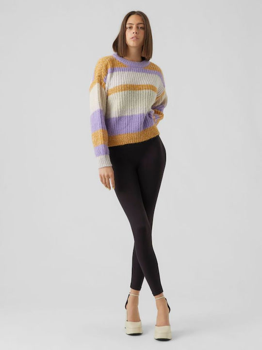 Vero Moda Women's Long Sleeve Sweater Striped Lilacc