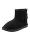 Suede Kids Boots with Zipper Black