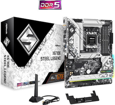 ASRock X670E Steel Legend Wi-Fi Motherboard ATX with AMD AM5 Socket