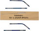 Boobam Straw Short Καλαμάκια Μεταλλικά Μπλε με Βουρτσάκι 4τμχ