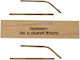 Boobam Straw Short Straw Metallic with Brush 4pcs