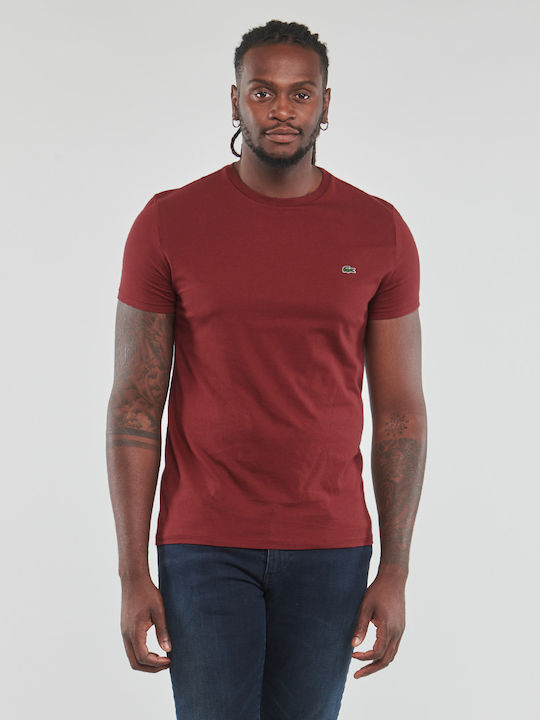 Lacoste Men's T-Shirt Monochrome Burgundy
