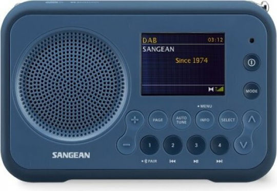 Sangean DPR-76BT Cu baterie DAB+ cu Bluetooth Albastru