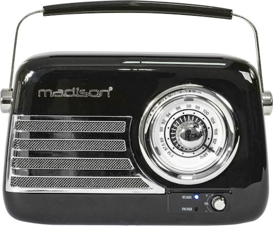 Madison Freesound VR40 Retro Tabletop Radio Rechargeable with Bluetooth Black