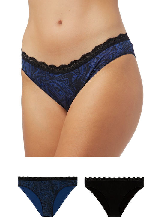 Minerva Invisible Femei Slip 2Pack cu Dantelă N...