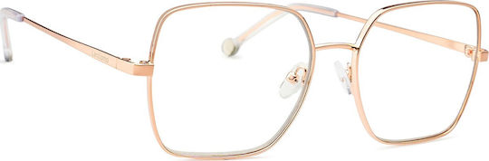 Lentiamo Leonie Women's Metal Blue Light Blocking Glasses Butterfly Rose Gold