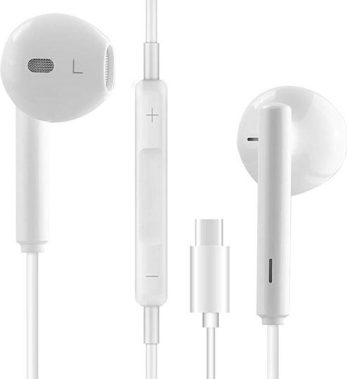 Ezra EP-41 In-ear Handsfree με Βύσμα USB-C Λευκό
