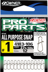 Owner 4183 Fishing Snap Set 12pcs
