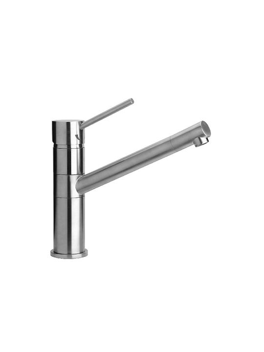 Paini Linea Μπαταρία Κουζίνας Πάγκου Inox Ασημί