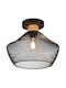 Trio Lighting Valeria Πλαφονιέρα Οροφής 35εκ. Μαύρη με Ντουί E27