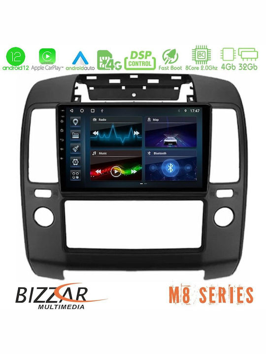 Bizzar Auto-Audiosystem für Nissan Navara / Pfadfinder 2004-2016 mit A/C (Bluetooth/USB/AUX/WiFi/GPS/Apple-Carplay/Android-Auto) mit Touchscreen 9"