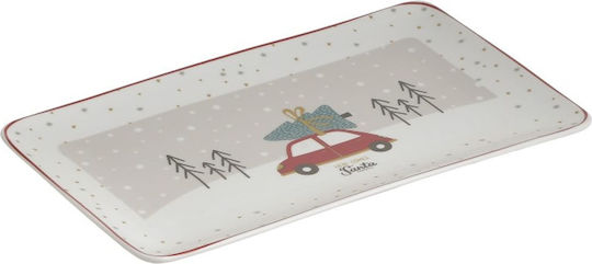 Click Weihnachtliche Teller Porzellan Weiß L26xB16cm.