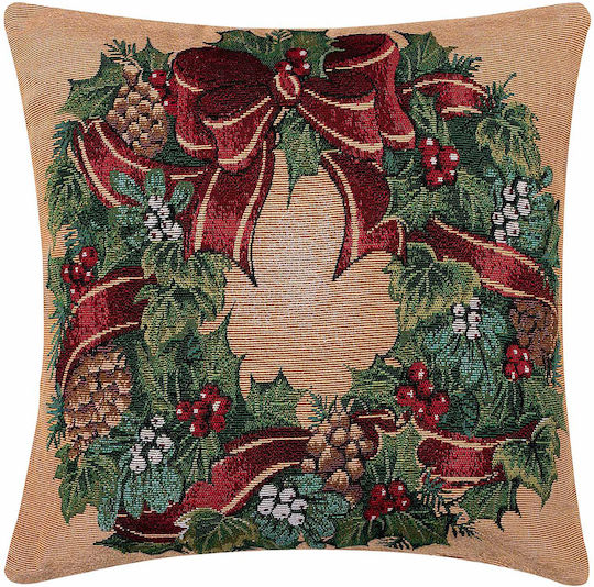 Silk Fashion Christmas Decorative Square Pillowcase Multicolored 45x45cm