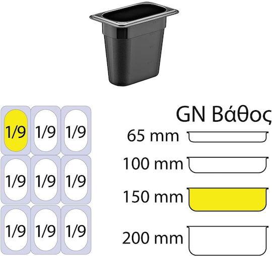 Ready Σκεύος Gastronorm Πολυκαρμπονικό GN1/9 με Βάθος 150mm