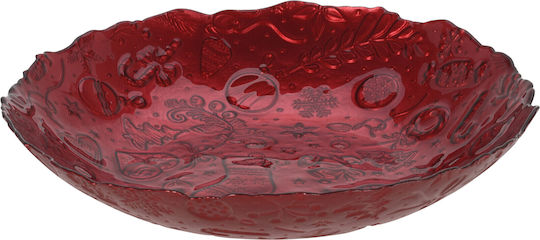 JK Home Decoration Weihnachtliche Glasplatte Rote 30x30cm
