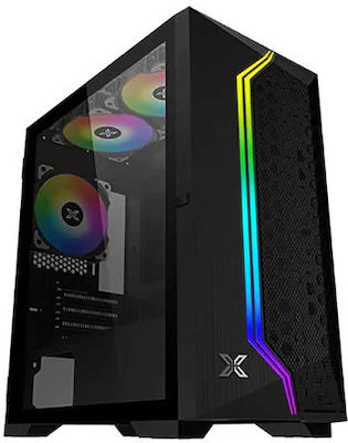 Xigmatek Gemini II Gaming Mini Tower Computer Case with Window Panel and RGB Lighting Black