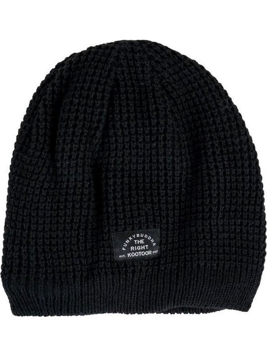 Beanie Unisex Σκούφος με Rib Πλέξη σε Μαύρο χρώμα