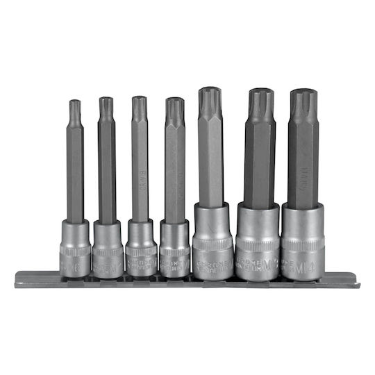 JBM Chei tubulare cu Vârfuri Ribe și Patrat de Prindere 1/2'', 3/8'' Set 7buc